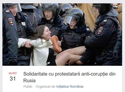 Manifestatie de solidaritate cu protestatarii din Rusia, Foto: Facebook.com