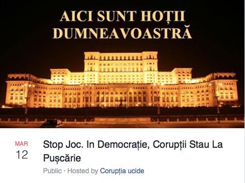 Protest in fata Parlamentului, Foto: Facebook / Coruptia Ucide