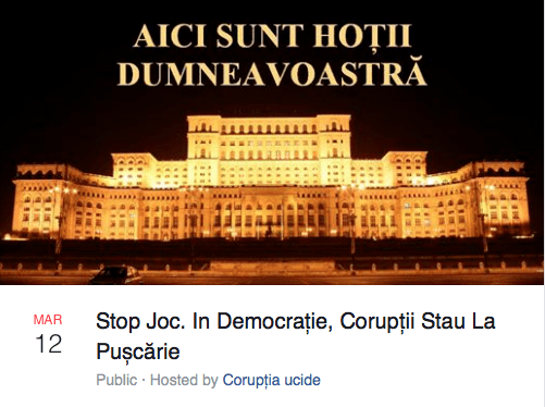 Protest in fata Parlamentului, Foto: Facebook / Coruptia Ucide