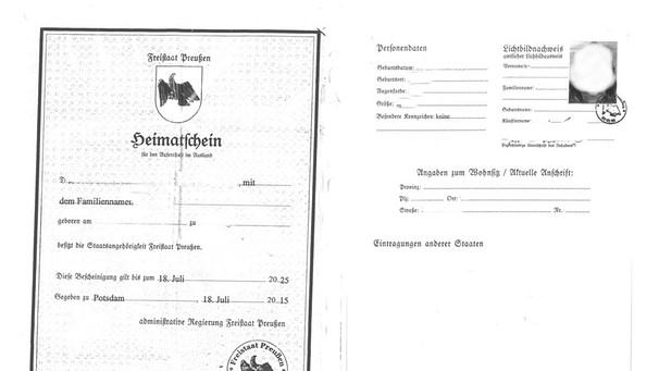 Document fantasmagoric de apartenenta la statul liber prusac, Foto: Bundespolizei