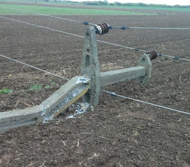 Stalp cazut dupa furtuna, Foto: Electrica