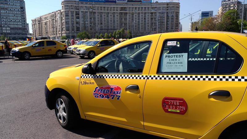 Taxi la protest in Bucuresti, Foto: Hotnews
