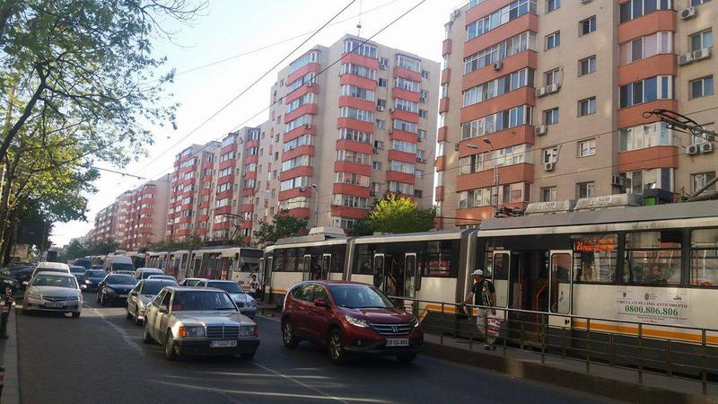 Coloana de tramvaie blocate, Foto: Hotnews