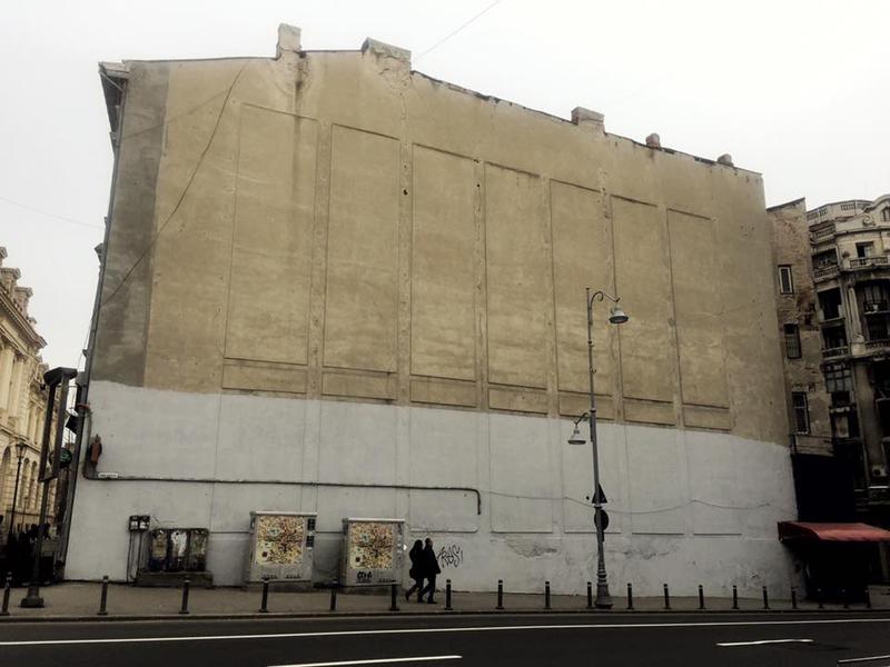 A treia cladire spoita cu var pe Calea Victoriei, Foto: Edmond Niculusca