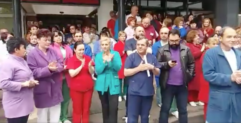 Protest la spitalul Satu Mare, Foto: Captura Facebook