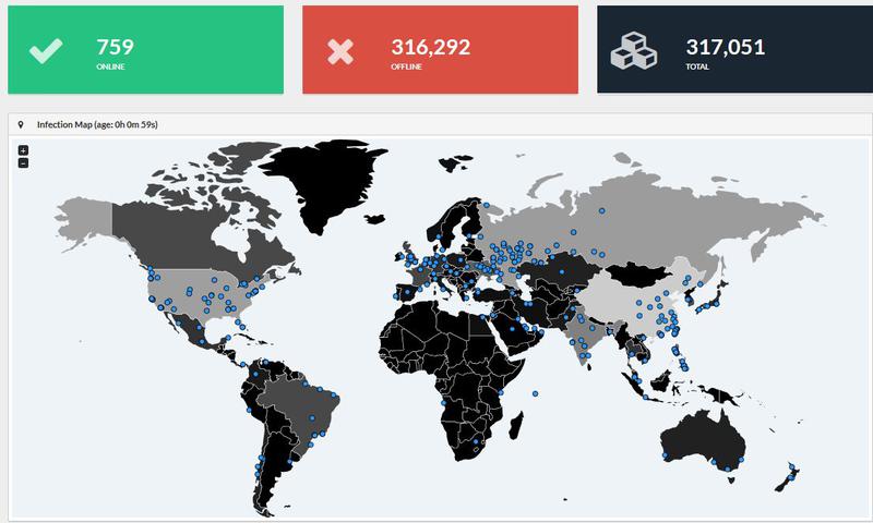 Raspandirea WannaCry, Foto: MalwareTech