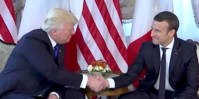 TRUMP-MACRON, Foto: Captura YouTube
