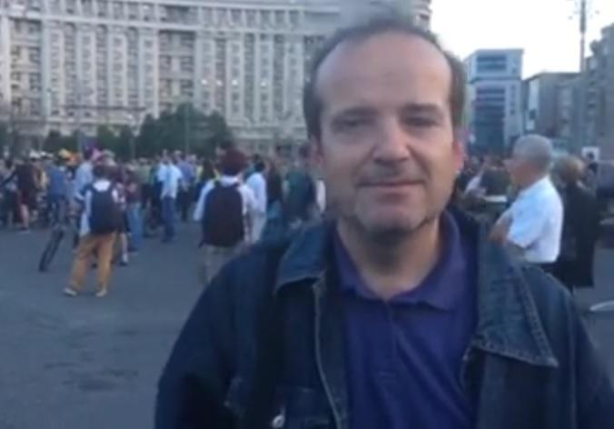 Alexandru Eana, protestatar, Foto: Hotnews