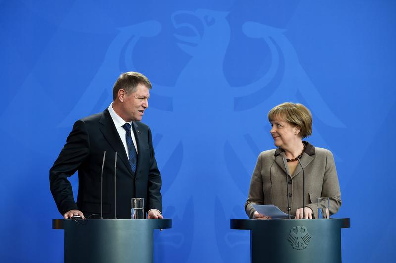 Iohannis si Merkel la vizita din februarie 2015 a sefului statului in Germania, Foto: Presidency.ro