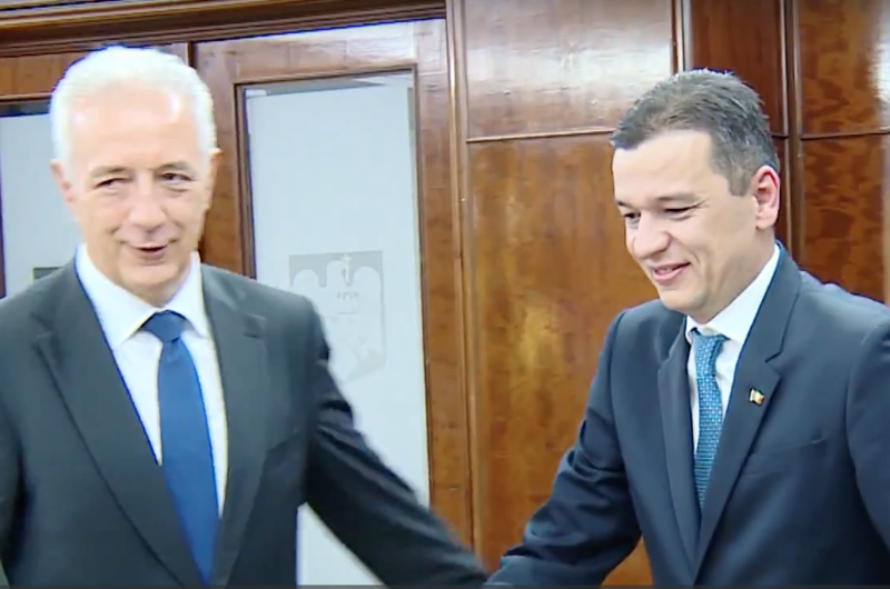 Stanislaw Tillich, premierul landului Saxonia, si Sorin Grindeanu, Foto: Captura YouTube