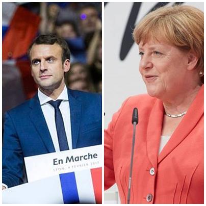 Emmanuel Macron si Angela Merkel, Foto: Colaj foto