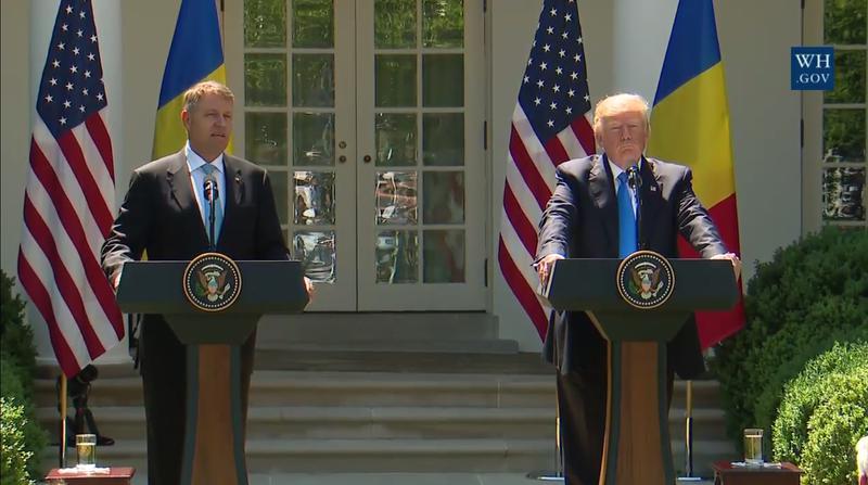 Klaus Iohannis si Donald Trump la Casa Alba, Foto: Captura YouTube