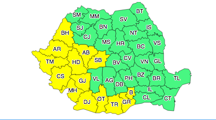 Cod galben caldura, Foto: ANM