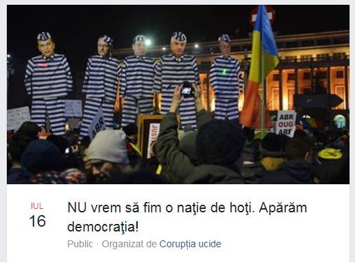 Protestul Nu vrem sa fim o natie de hoti, Foto: Facebook - Coruptia ucide