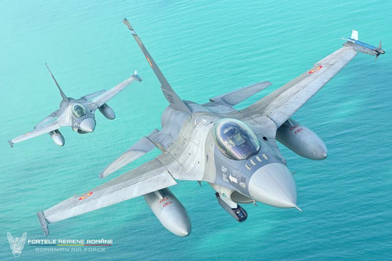 Avioanele F16 ale Fortelor Aeriene Romane deasupra Mării Negre, Foto: Fortele Aeriene Romane