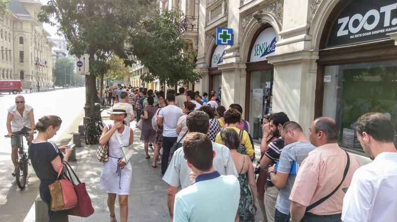 Bucuresteni, la coada pentru voucherele de biciclete, Foto: Hotnews