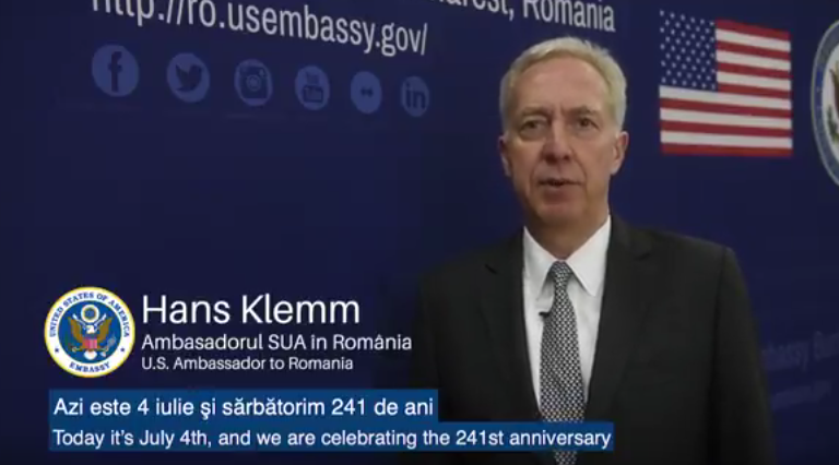 Mesajul ambasadorului Klem, Foto: youtube.com