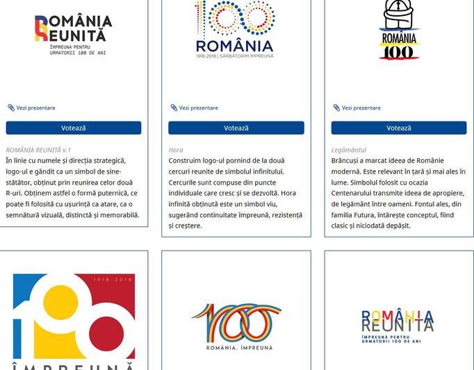 6 din cele 13 propuneri de logo pentru Centenar, Foto: Ministerul Culturii