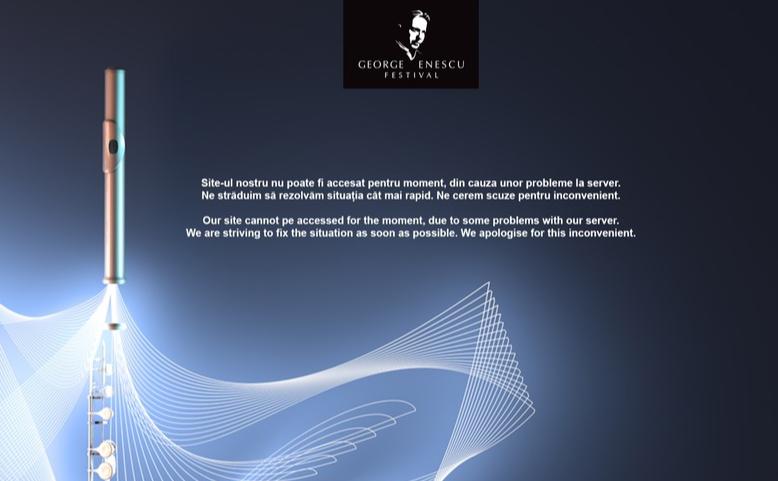 Site-ul Festivalului Enescu, nefunctional, Foto: festivalenescu.ro