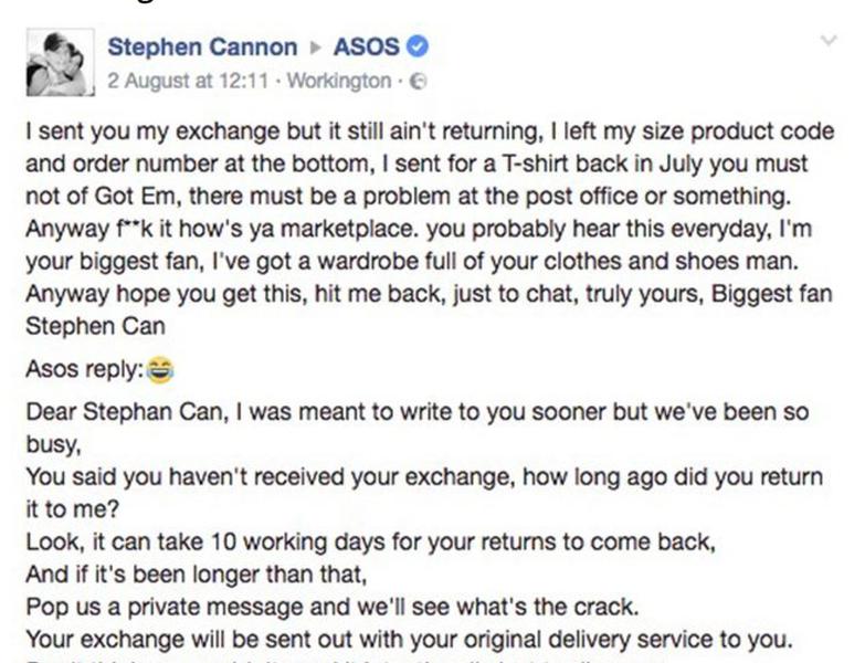 plangere Asos, Foto: Captura Facebook