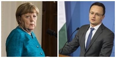 Angela Merkel si Peter Szijjarto, Foto: Colaj foto