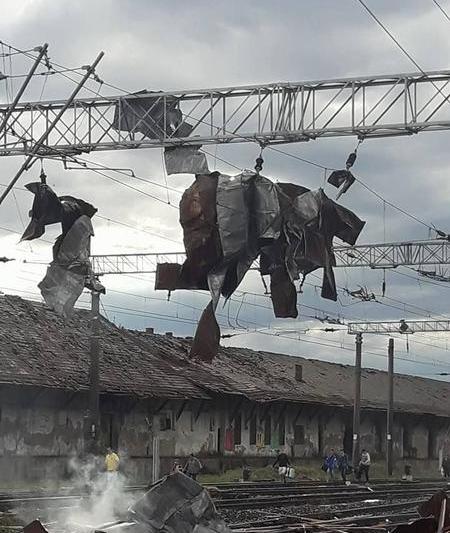 Efectele furtunii pe calea ferata, Foto: Facebook - CFR Infrastructura