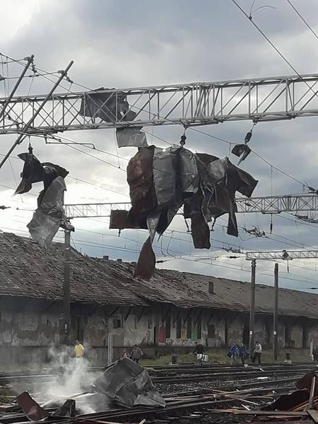 Efectele furtunii pe calea ferata, Foto: Facebook - CFR Infrastructura