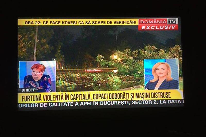 Romania TV despre furtuna din Bucuresti, Foto: Captura RomaniaTV