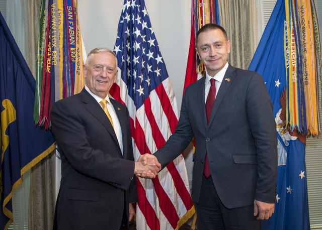 James Mattis si Mihai Fifor la Washington, Foto: MApN