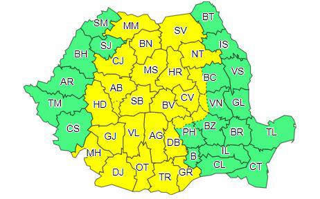 Cod galben de furtuni si ploi, Foto: ANM