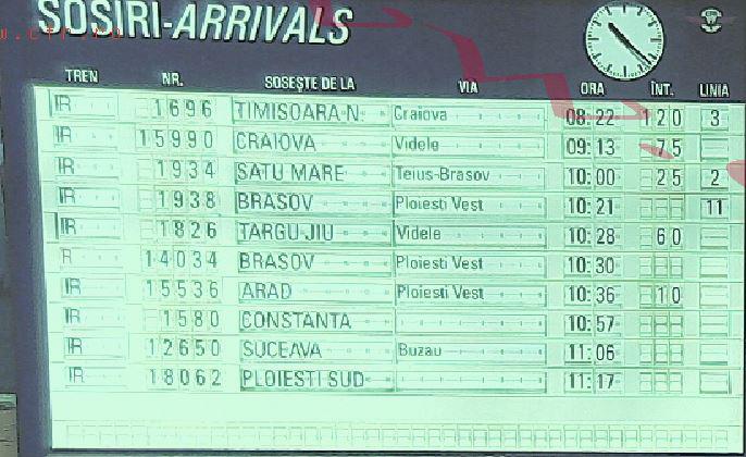 Intarzieri in Gara de Nord, Foto: CFR webcam