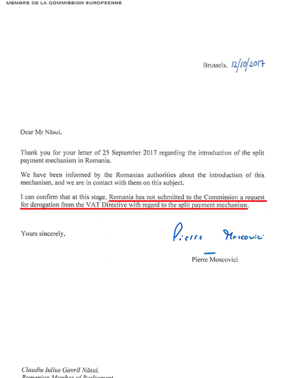 Moscovici anunta ca nu s-a cerut derogare pe TVA Split, Foto: Facebook / Claudiu Nasui