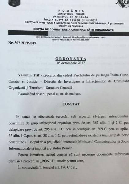 Ordonanta DIICOT, Foto: Hotnews