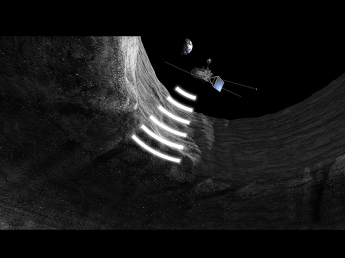 Sonda SELENE si cavitatea lunara, reprezentare artistica, Foto: JAXA