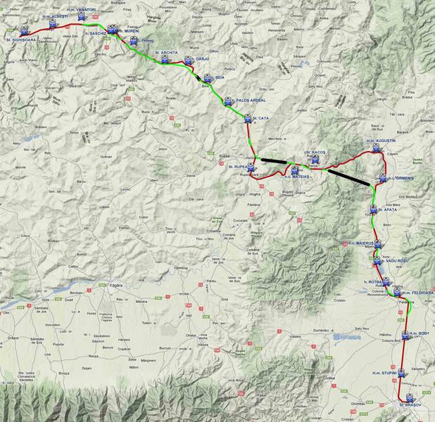 Traseul caii ferate modernizate intre Brasov si Sighisoara, Foto: CFR
