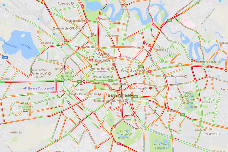 Probleme de trafic in Bucuresti, Foto: Google Maps