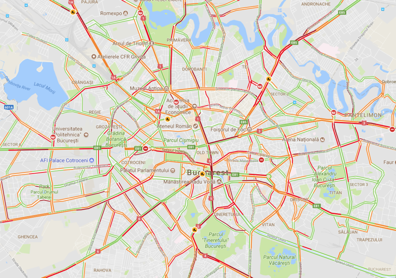 Probleme de trafic in Bucuresti, Foto: Google Maps