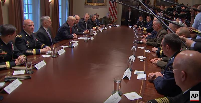 Donald Trump si liderii militari americani, Foto: Captura YouTube