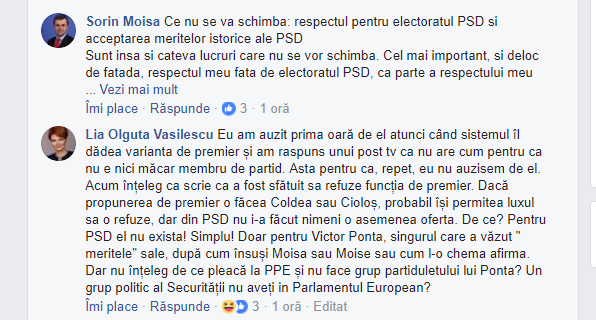 Lia Olguta Vasilescu-Sorin Moisa, Foto: Captura Facebook