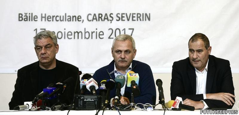 Liviu Dragnea, Mihai Tudose si Marian Neacsu la Herculane, Foto: AGERPRES