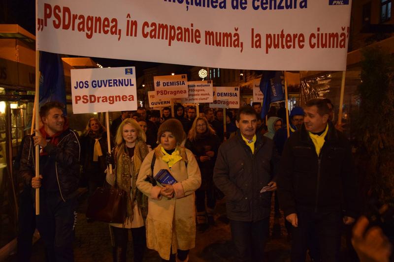 Miting PNL la Sibiu pentru sustinerea motiunii de cenzura, Foto: Facebook/ PNL Sibiu