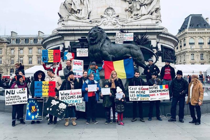 Romanii au protestat la Paris (10 decembrie 2017), Foto: Anca Sawaya