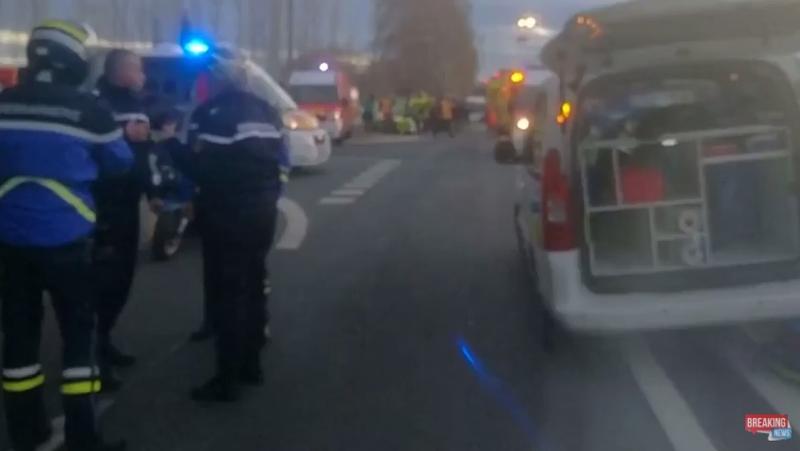 Accident in Franta - autobuz scolar lovit de tren, Foto: Captura YouTube