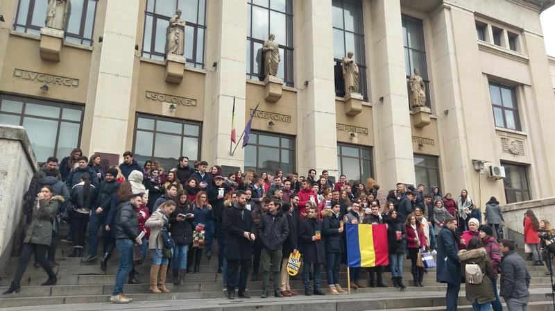 Protest al studentilor la Drept, Foto: Hotnews