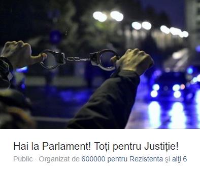 Protest la Parlament, Foto: Facebook - Coruptia ucide