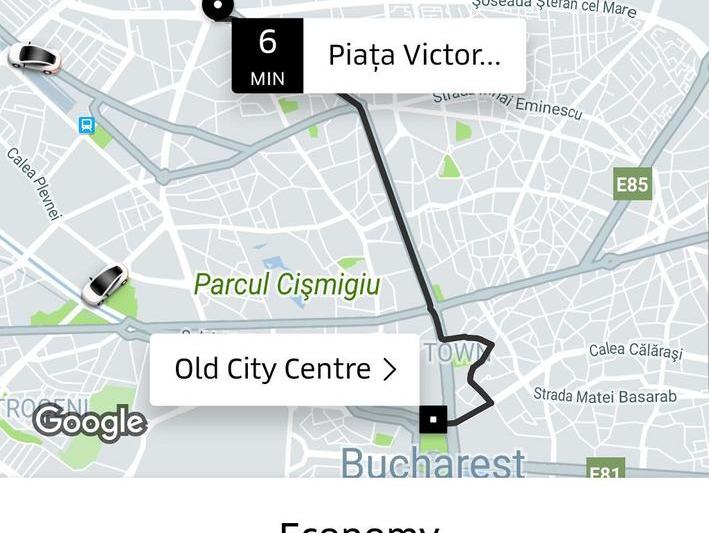 Captura din aplicatia Uber, Foto: -