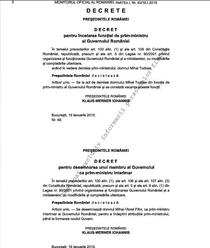 Decrete publicate in Monitorul Oficial