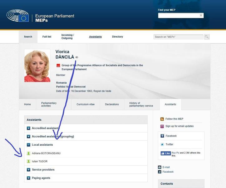Captura de pe site-ul Parlamentului European, Foto: Facebook Tudor Pop