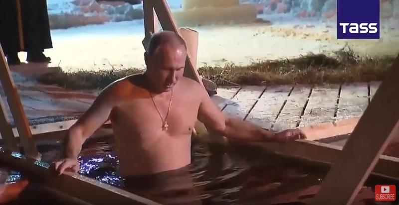 Vladimir Putin, la Boboteaza, Foto: Captura YouTube