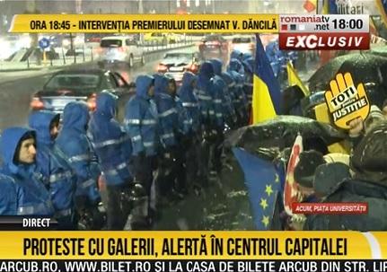 Protestele la Romania TV, Foto: Captura RomaniaTV